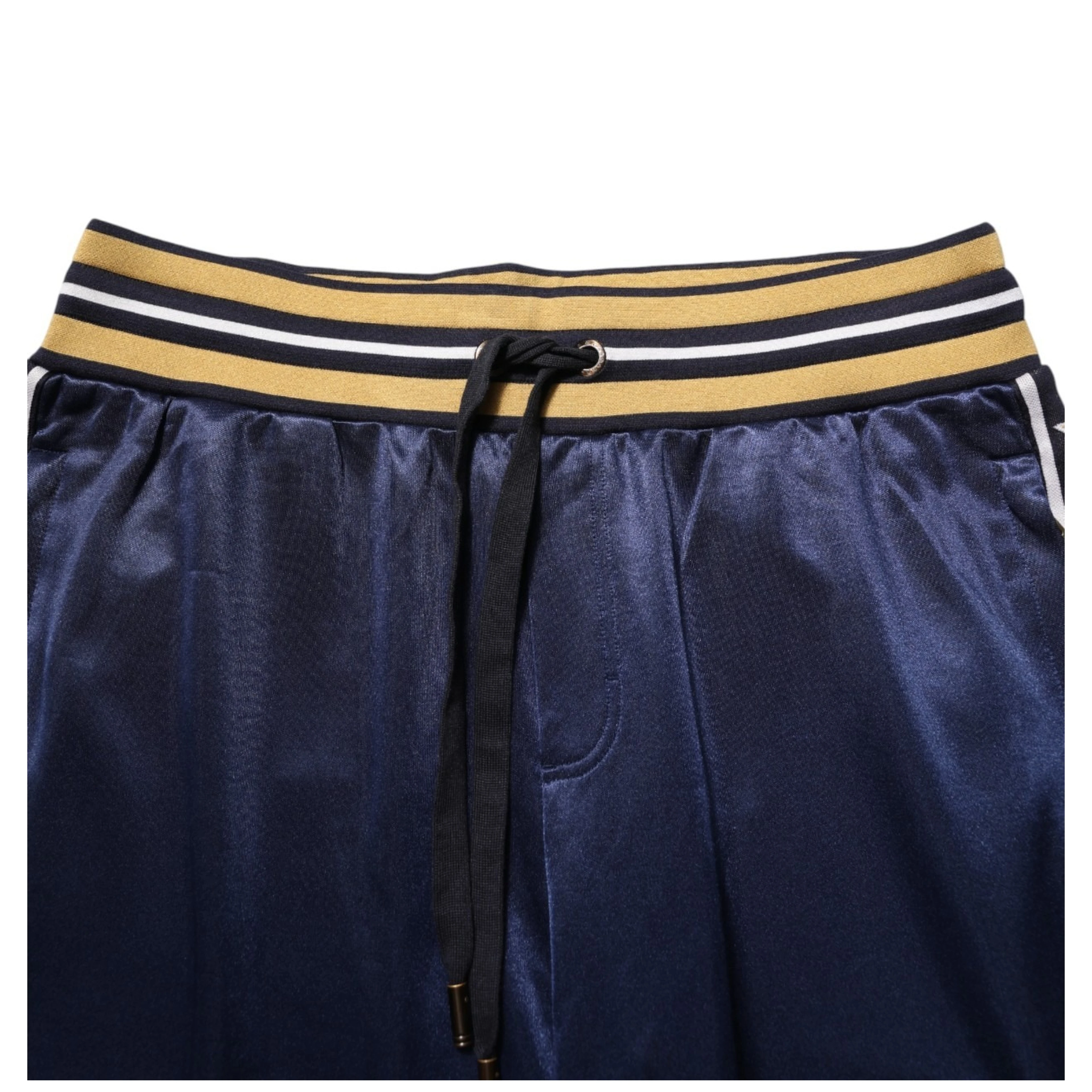 Blue Nylon Jogger Mid Waist Trouser Pants