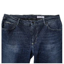 Blue Washed Cotton Stretch SkinnyDenim Jeans