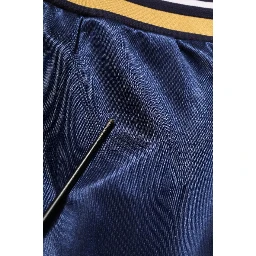 Blue Nylon Jogger Mid Waist Trouser Pants