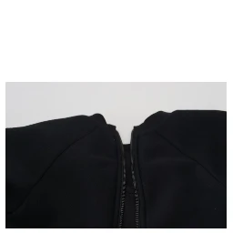 Black Cropped Zipper Back Sweatshirt Sweater