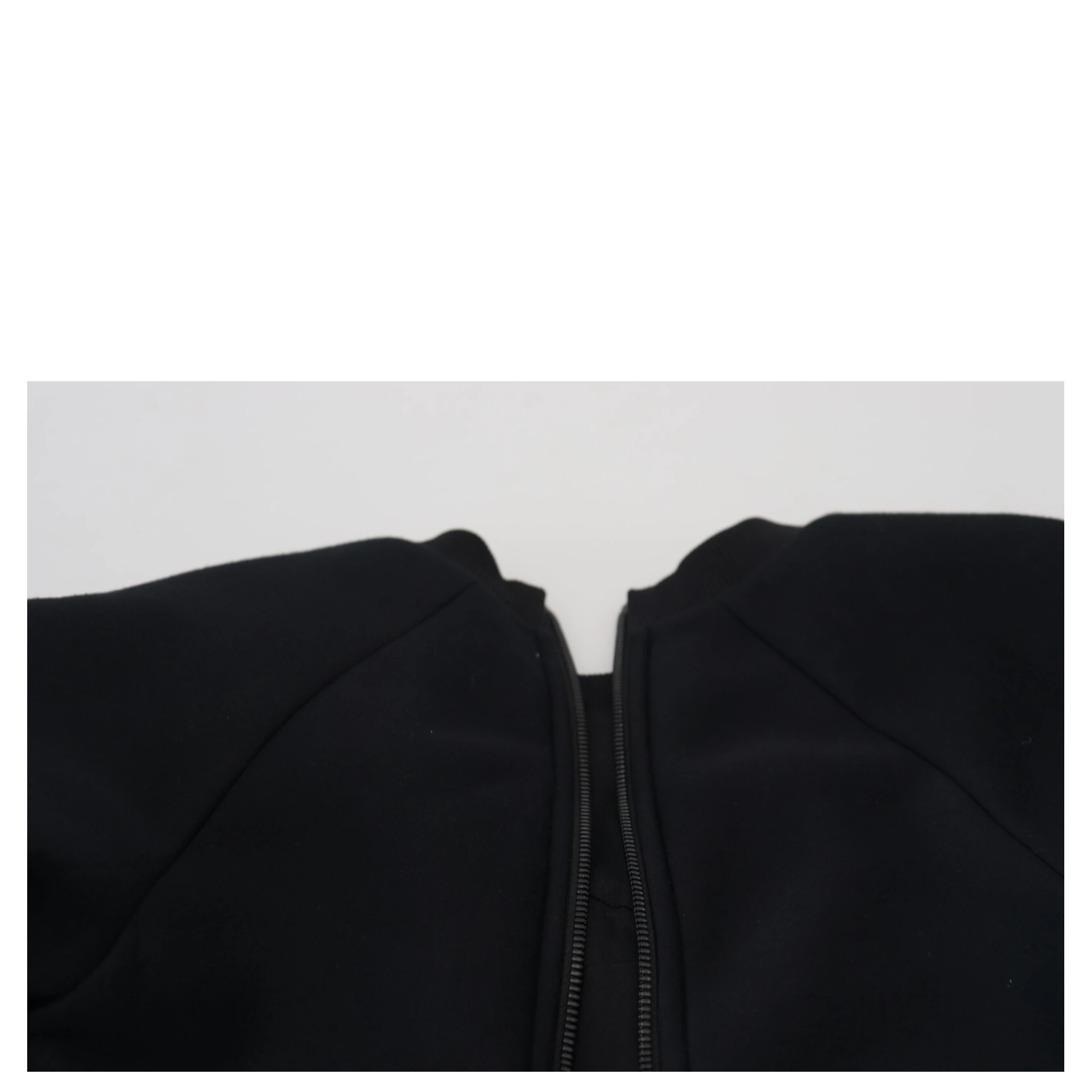 Black Cropped Zipper Back Sweatshirt Sweater