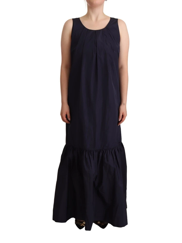 Navy Blue Sleeveless Round Neck Mermaid Long Dress alternative