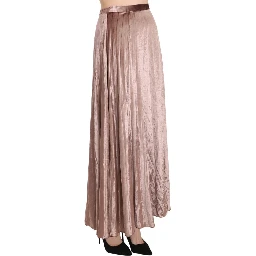 Chocolate Viscose High Waist A-line Maxi Skirt