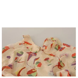 Beige Ascot Collar Short Sleeves Aline Mini Dress