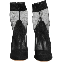 Black Nylon Stretch Mesh Sock Boots  Shoes