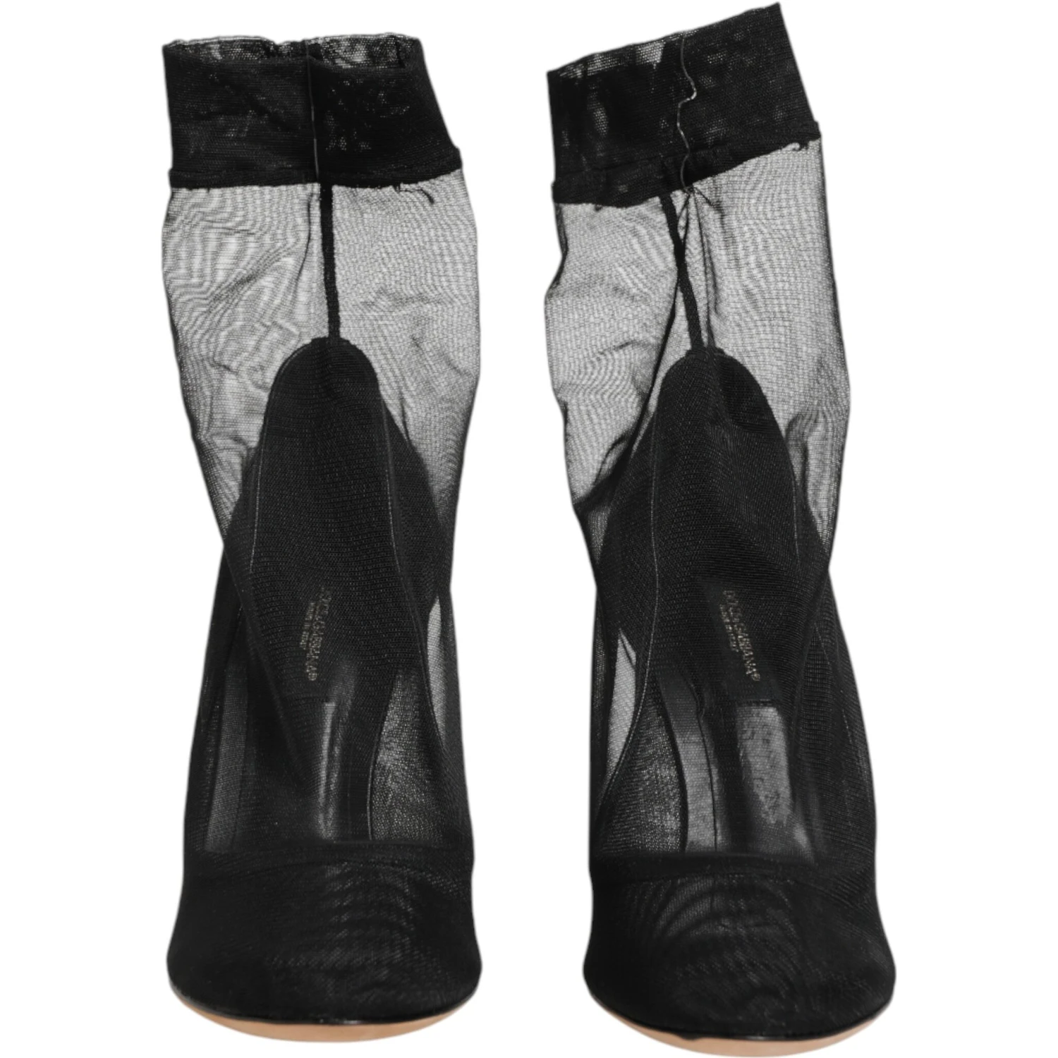 Black Nylon Stretch Mesh Sock Boots  Shoes