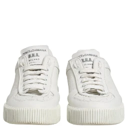 White MIAMI Calf Low Top Men Sneakers  Shoes