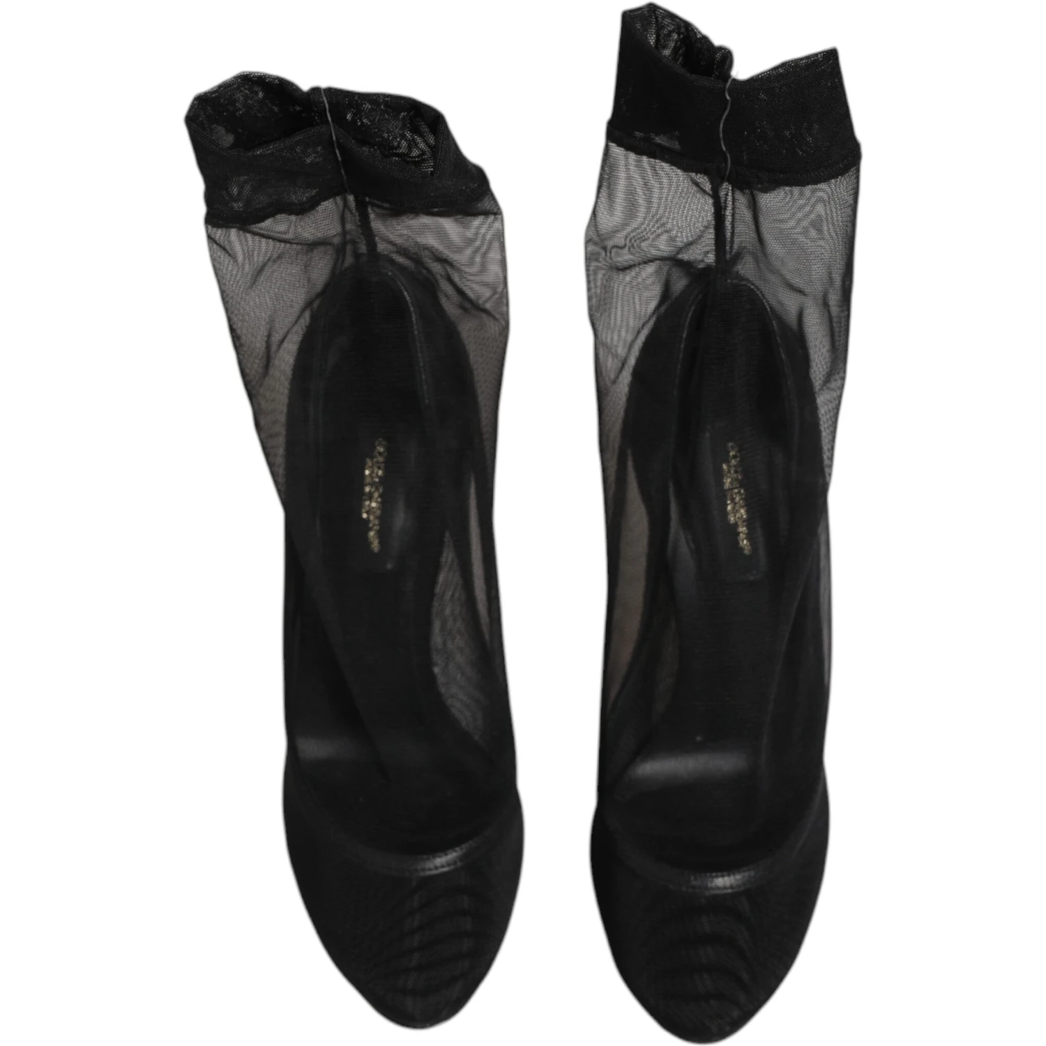 Black Nylon Stretch Mesh Sock Boots  Shoes
