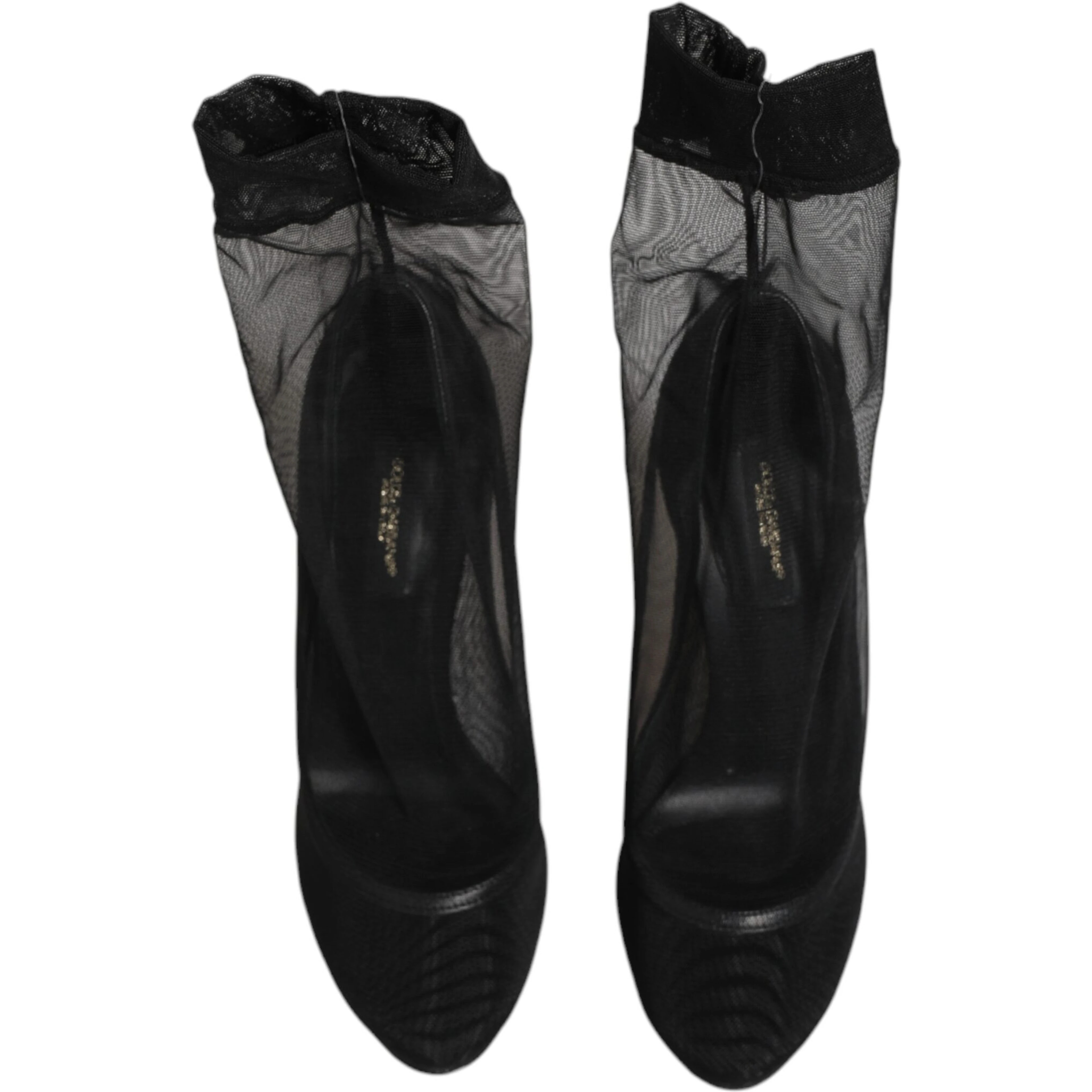 Black Nylon Stretch Mesh Sock Boots  Shoes