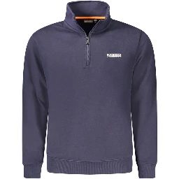 Blue Cotton Men Sweater