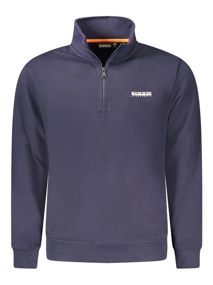 Blue Cotton Men Sweater