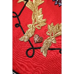 Red Cotton Queen Sequined Pullover Sweater
