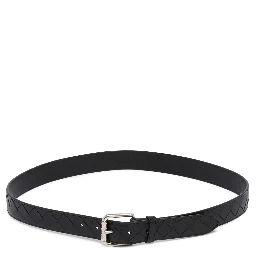 "Intrecciato" leather belt