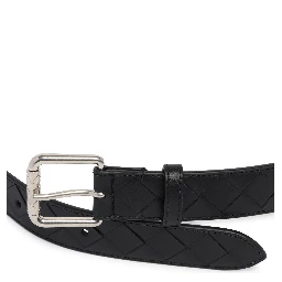 "Intrecciato" leather belt