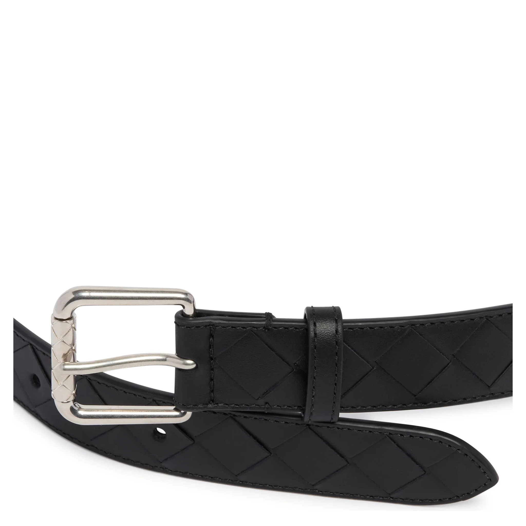 "Intrecciato" leather belt