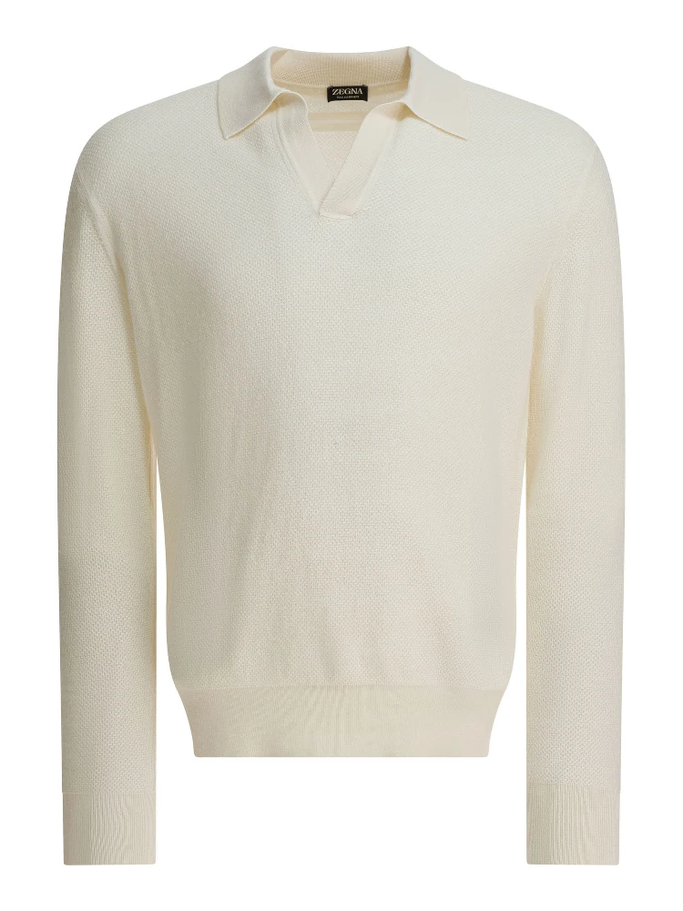 Cashmere polo sweater