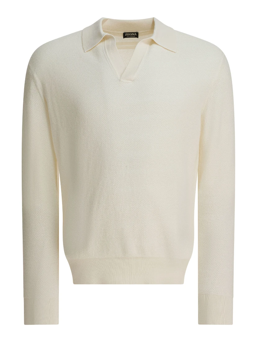 Cashmere polo sweater