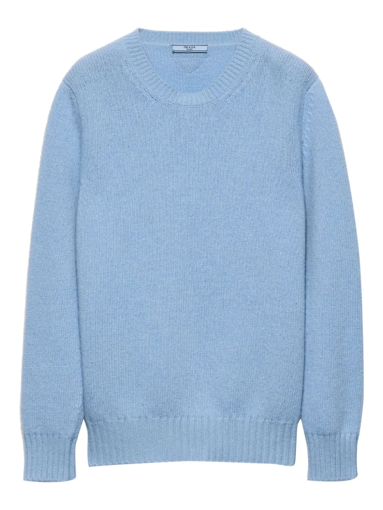 Crewneck sweater in cashmere and wool