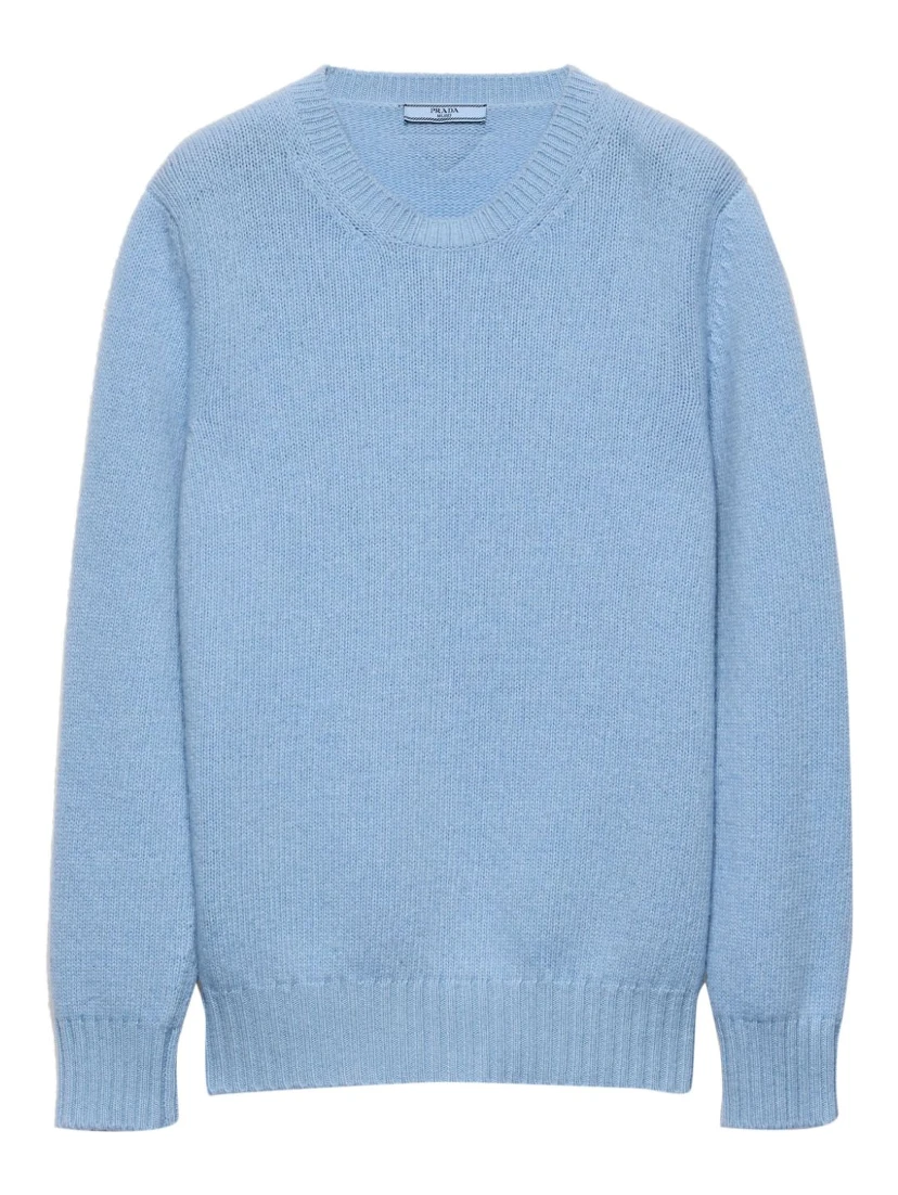 Crewneck sweater in cashmere and wool