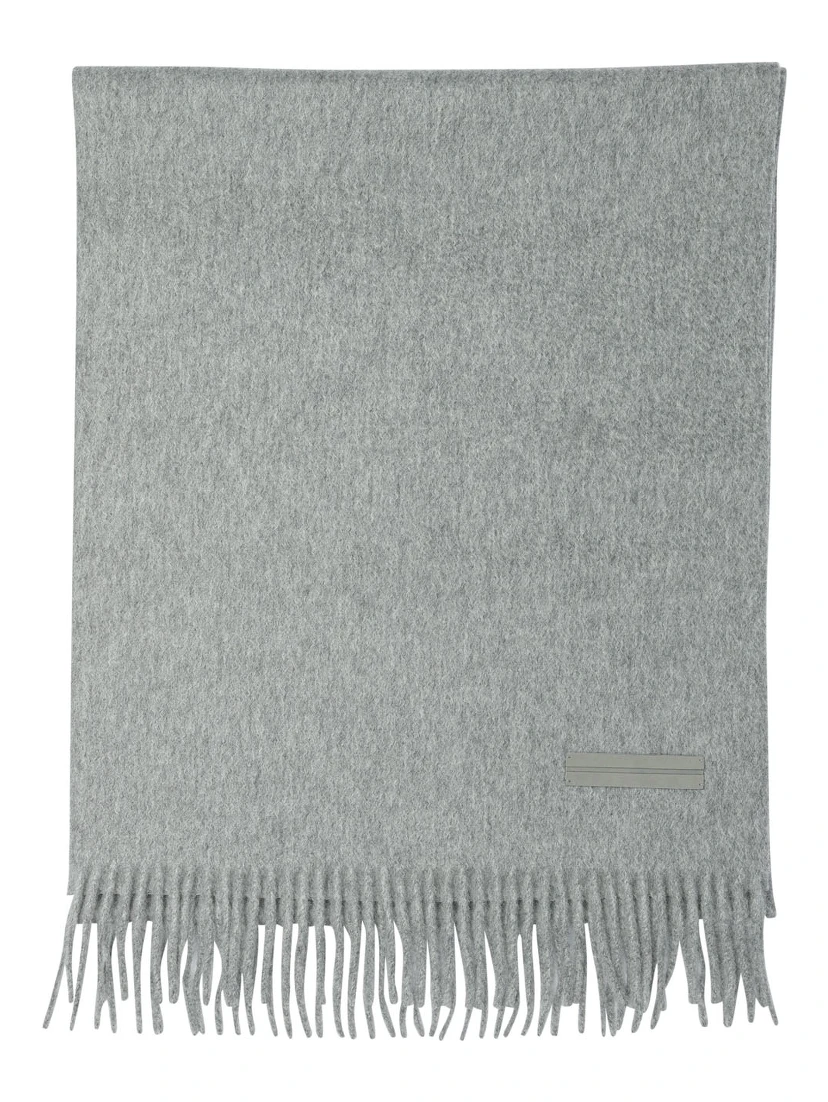 Cashmere fringed scarf