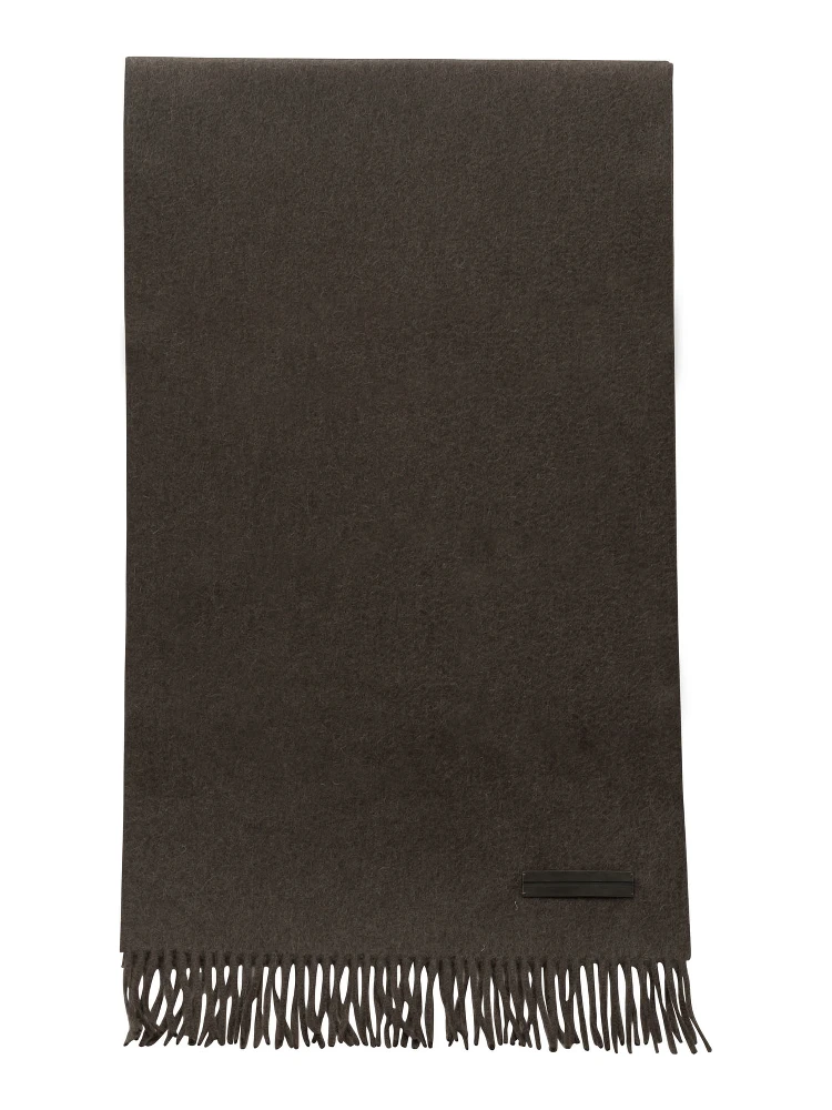 Fringed scarf in cashmere