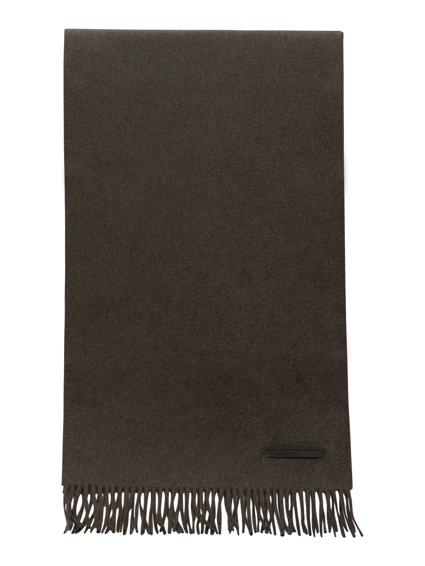 Fringed scarf in cashmere