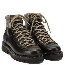 Leather hiking shoes