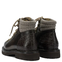 Leather hiking shoes