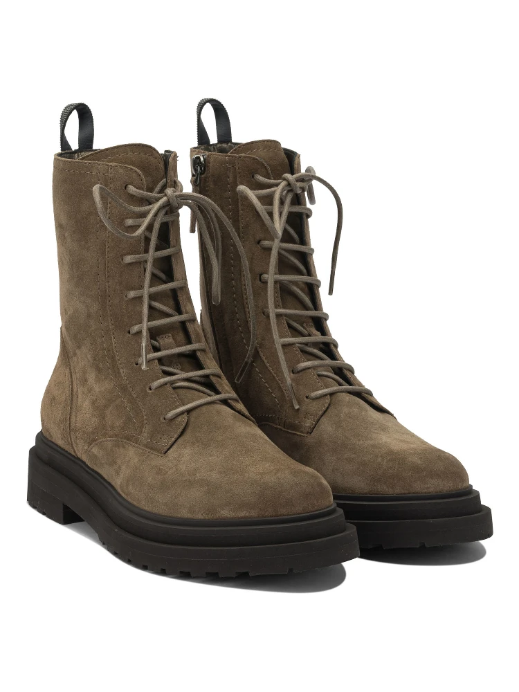 Suede lace-up ankle boots alternative