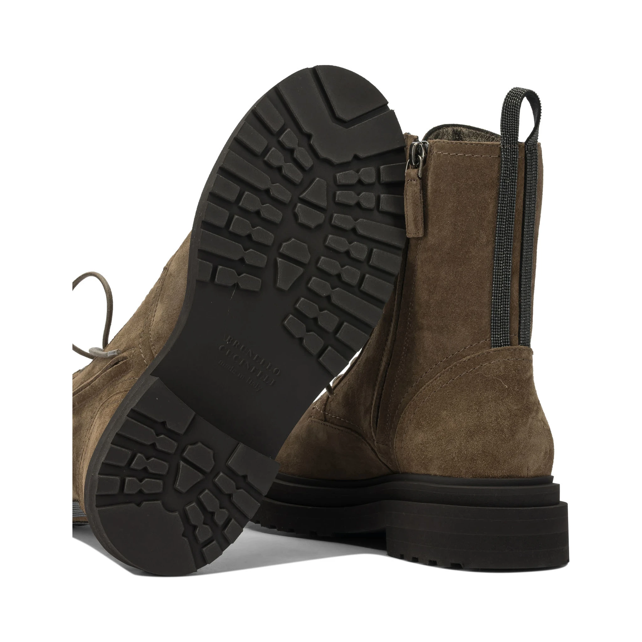 Suede lace-up ankle boots