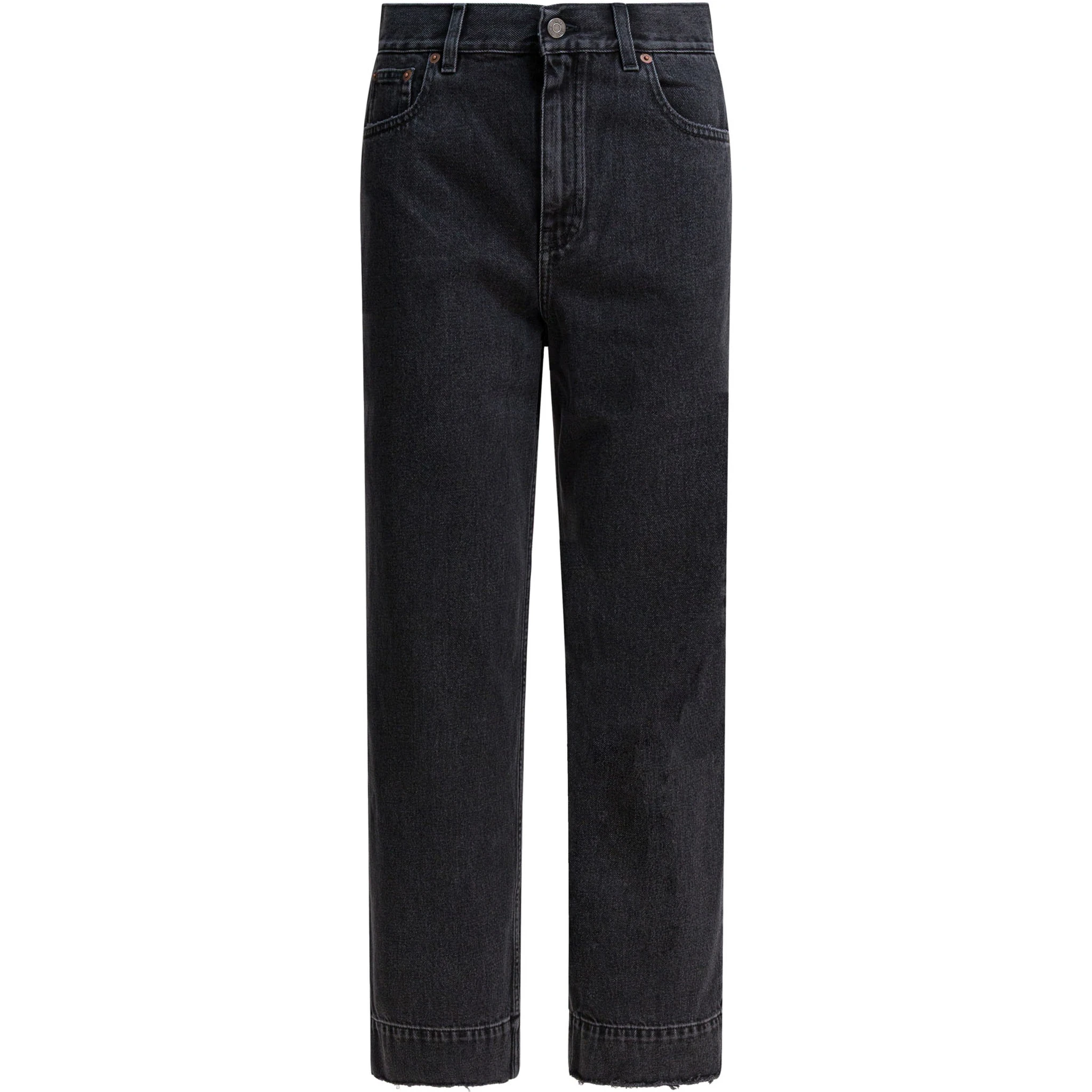 High-waisted jeans