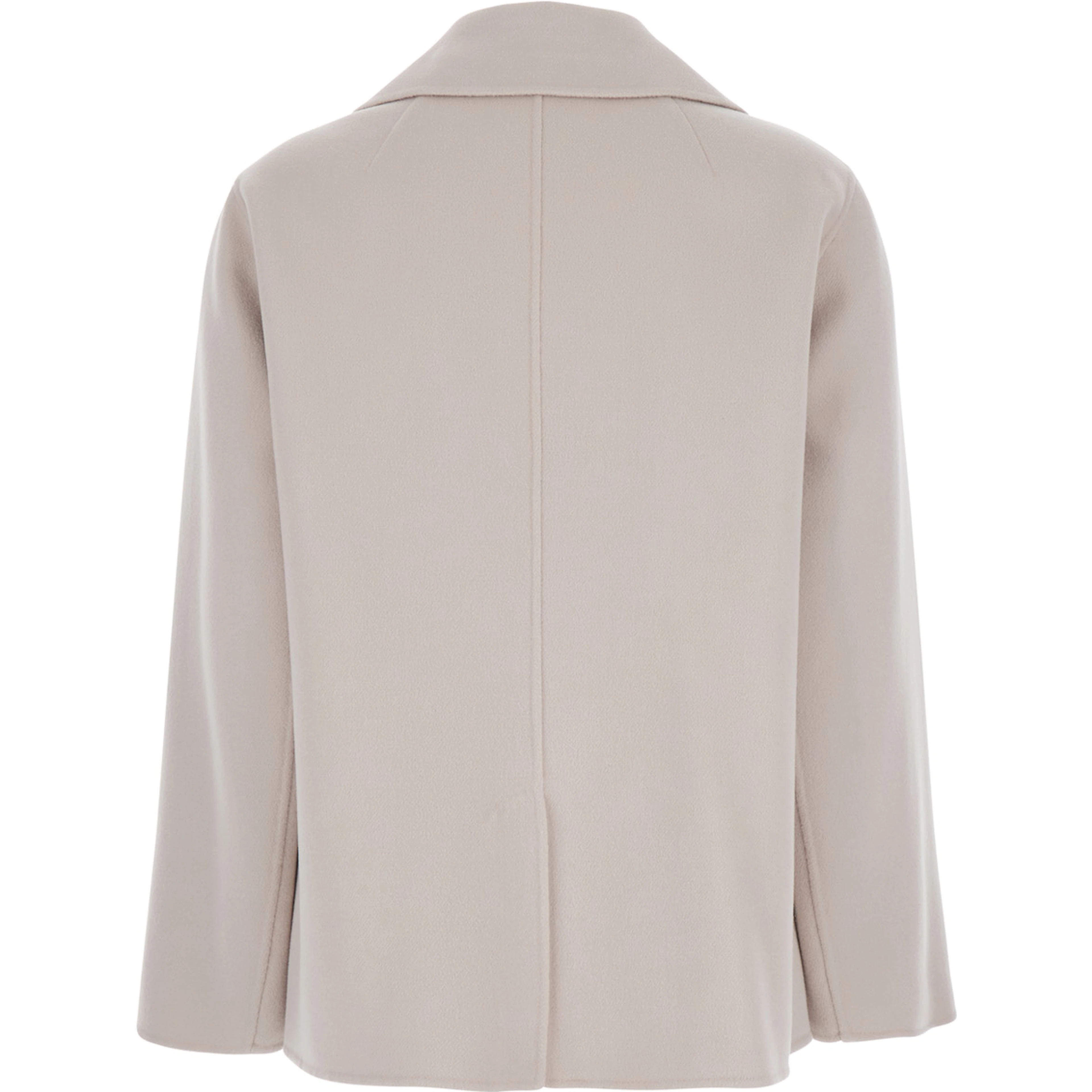 Margot Beige Double-Breasted Jacket with Wide Classic Lapels in Virgin Wool Woman