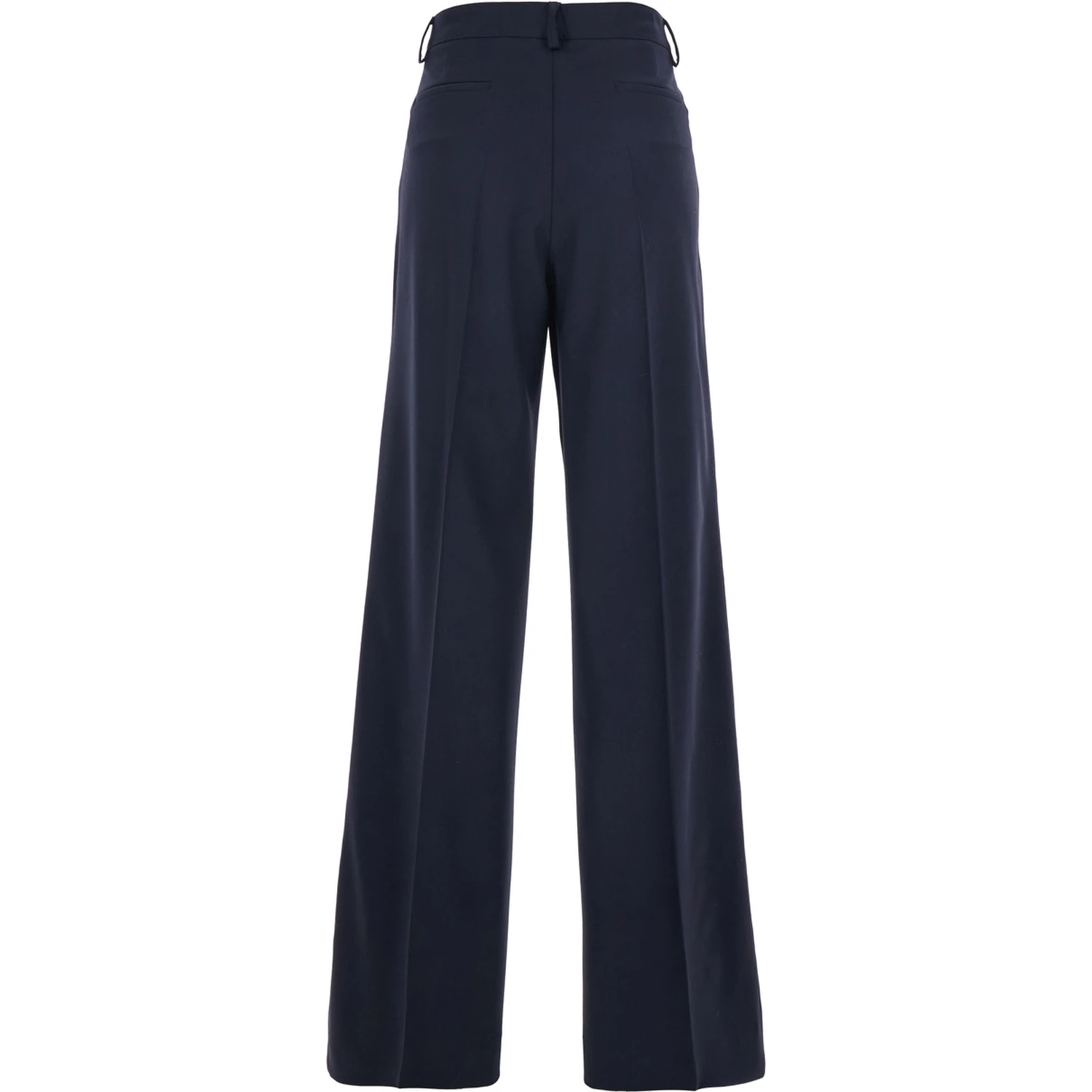 Blue Pants with Front Button and Zip Closure in Cotton Woman