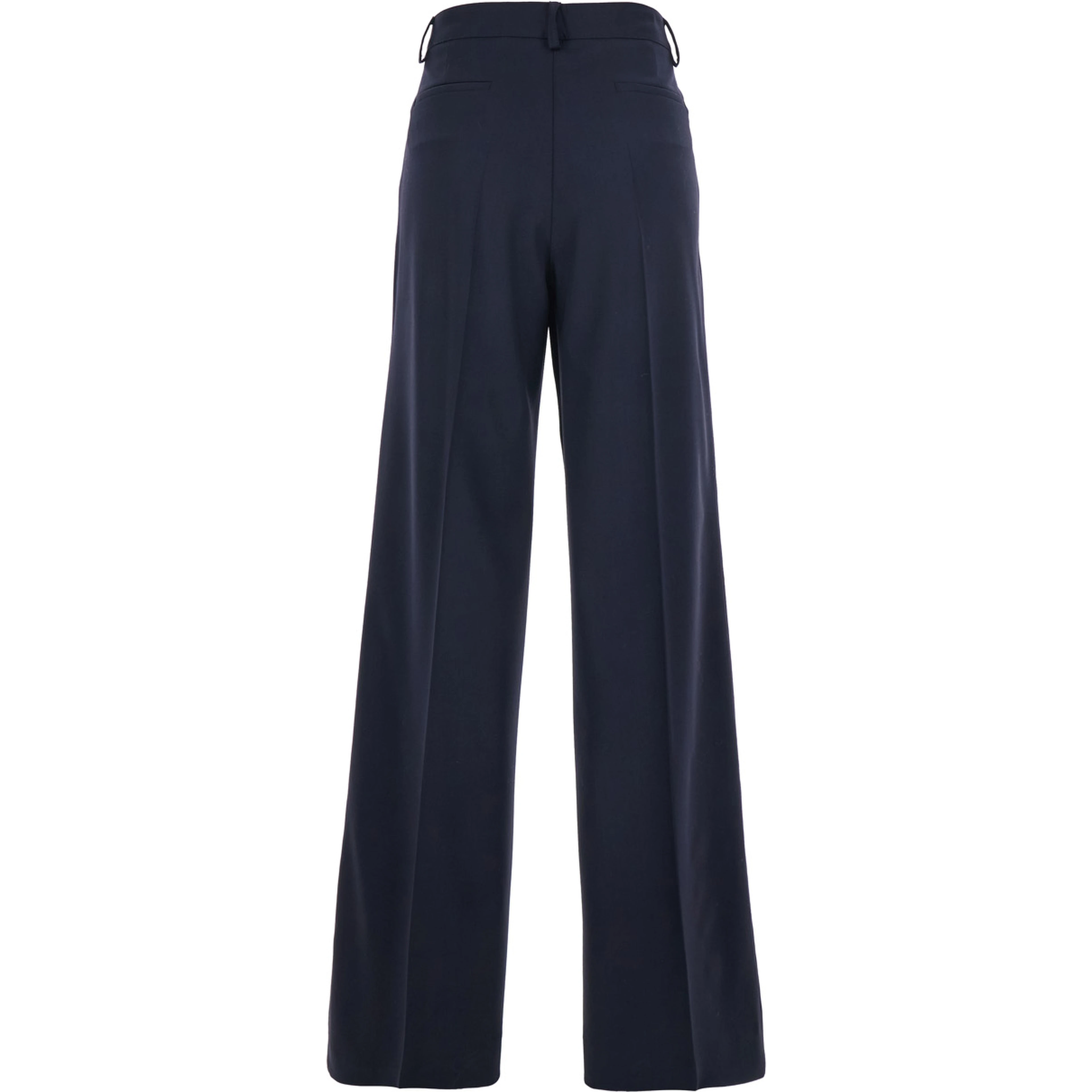 Blue Pants with Front Button and Zip Closure in Cotton Woman