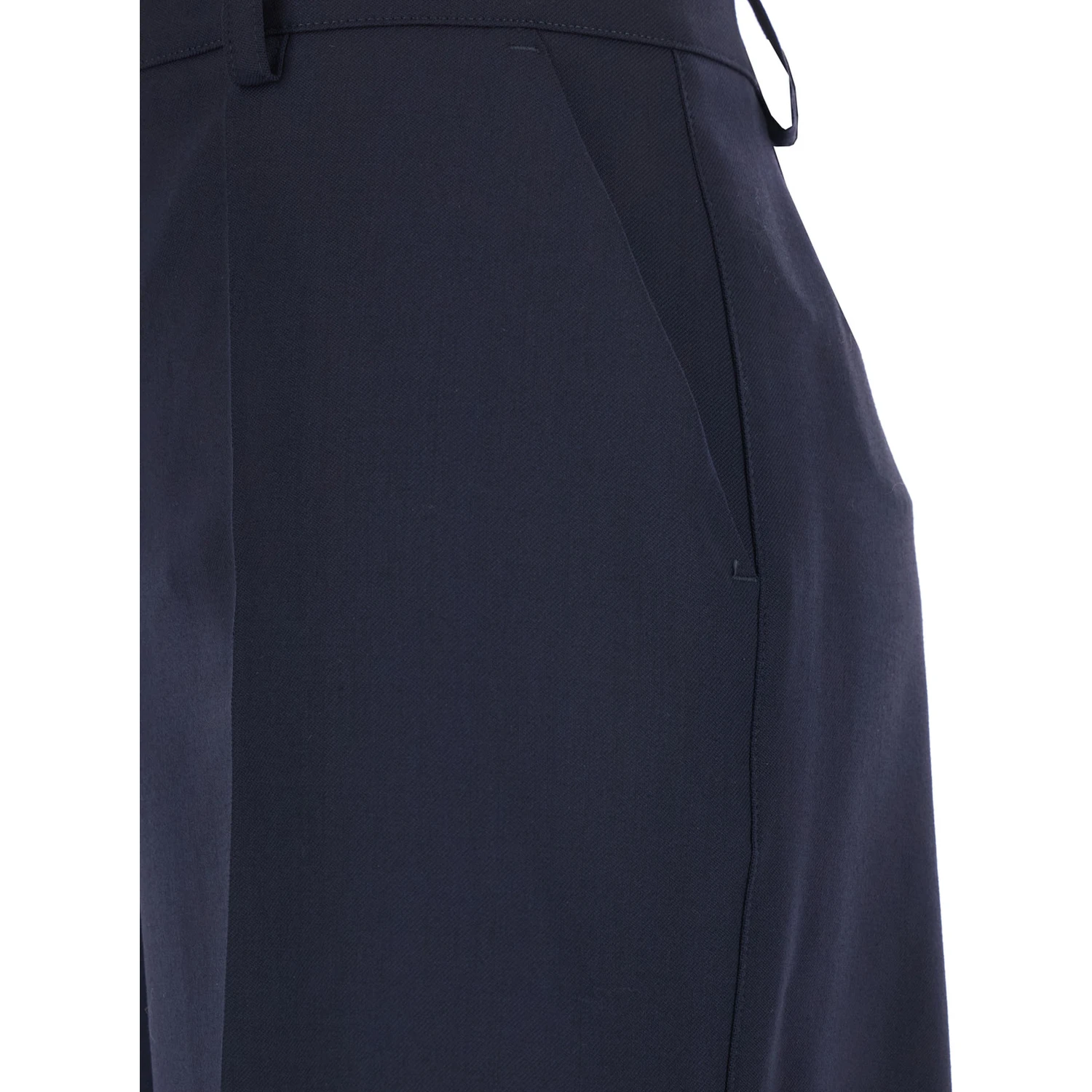 Blue Pants with Front Button and Zip Closure in Cotton Woman