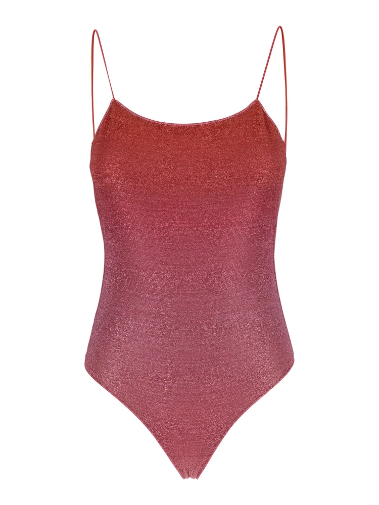 Lumière Maillot Pink Swimsuit with Open Back in Lurex Woman