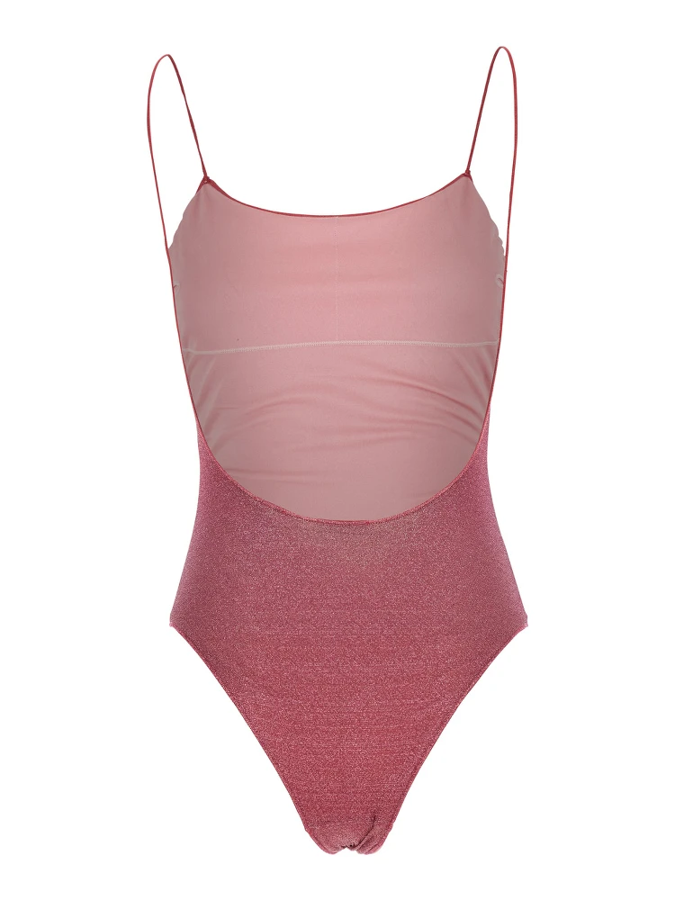 Lumière Maillot Pink Swimsuit with Open Back in Lurex Woman alternative