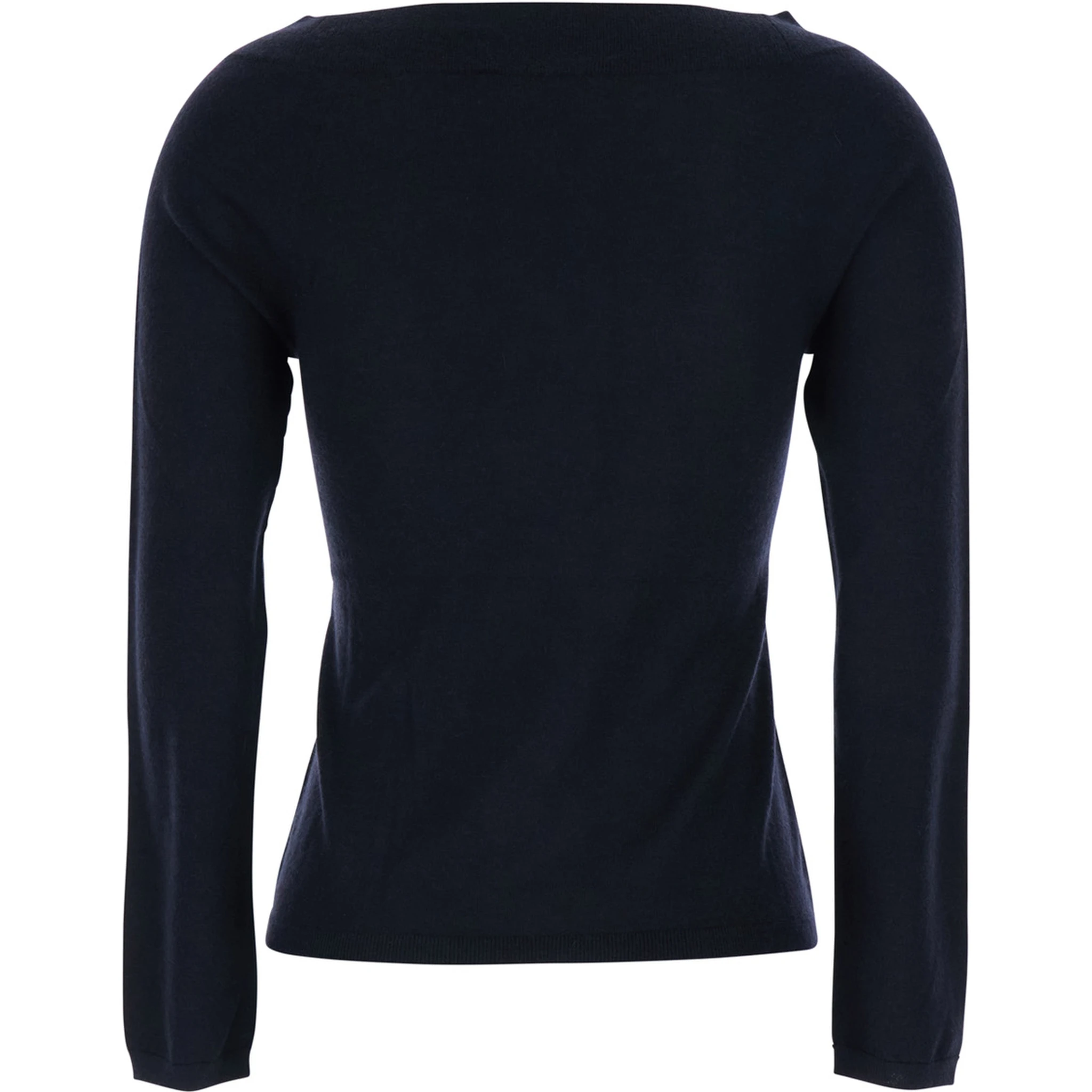 كنزة فارترا زرقاء بياقة قارب من الكشمير للنساء