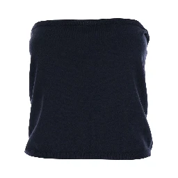 كنزة فارترا زرقاء بياقة قارب من الكشمير للنساء