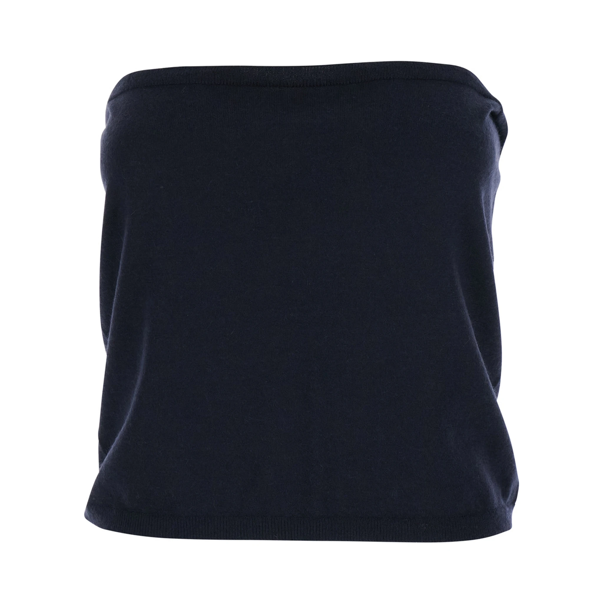 كنزة فارترا زرقاء بياقة قارب من الكشمير للنساء