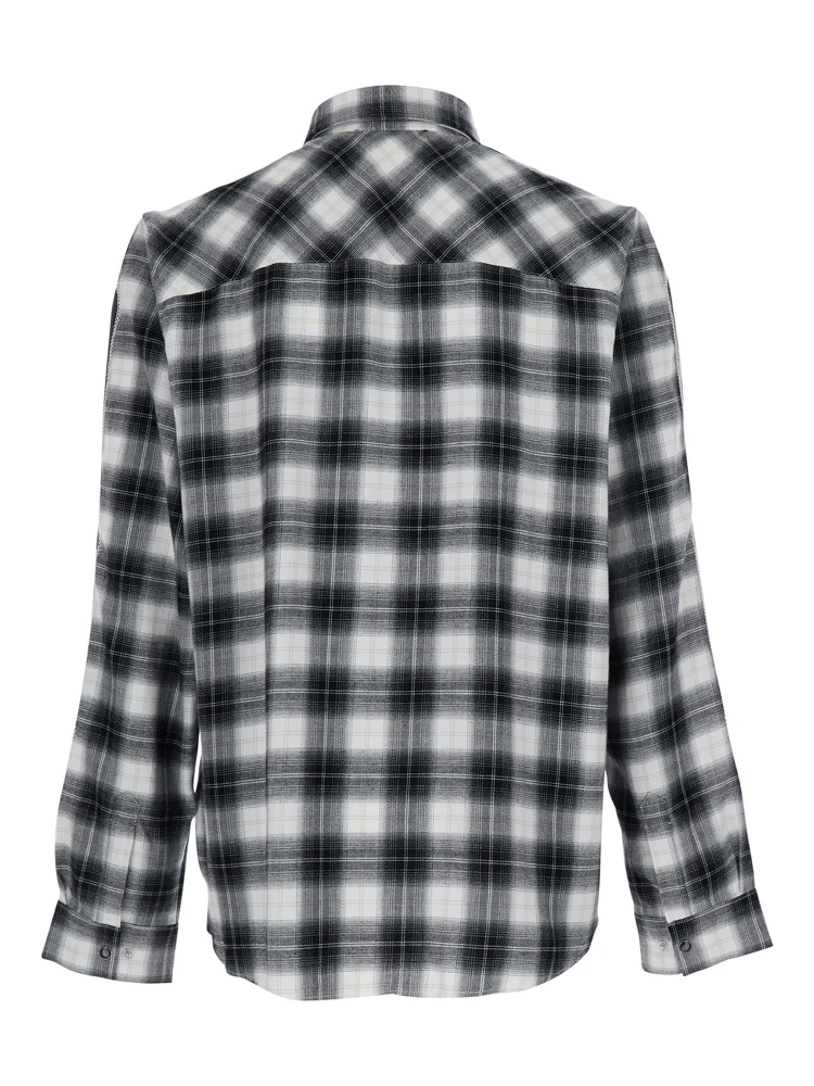 Multicolor Shirt with Classic Collar and All-Over Check Motif in Wool Man alternative