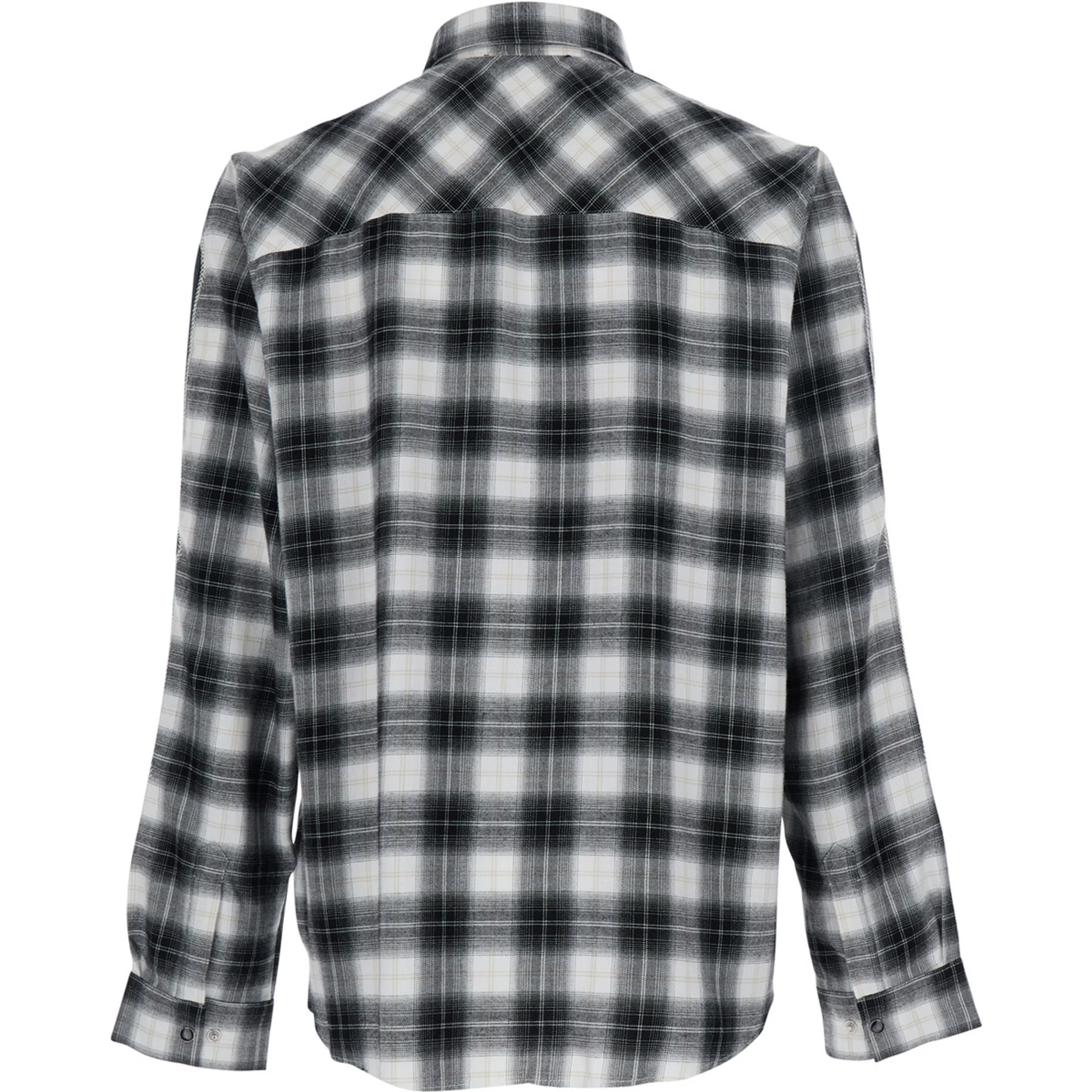 Multicolor Shirt with Classic Collar and All-Over Check Motif in Wool Man