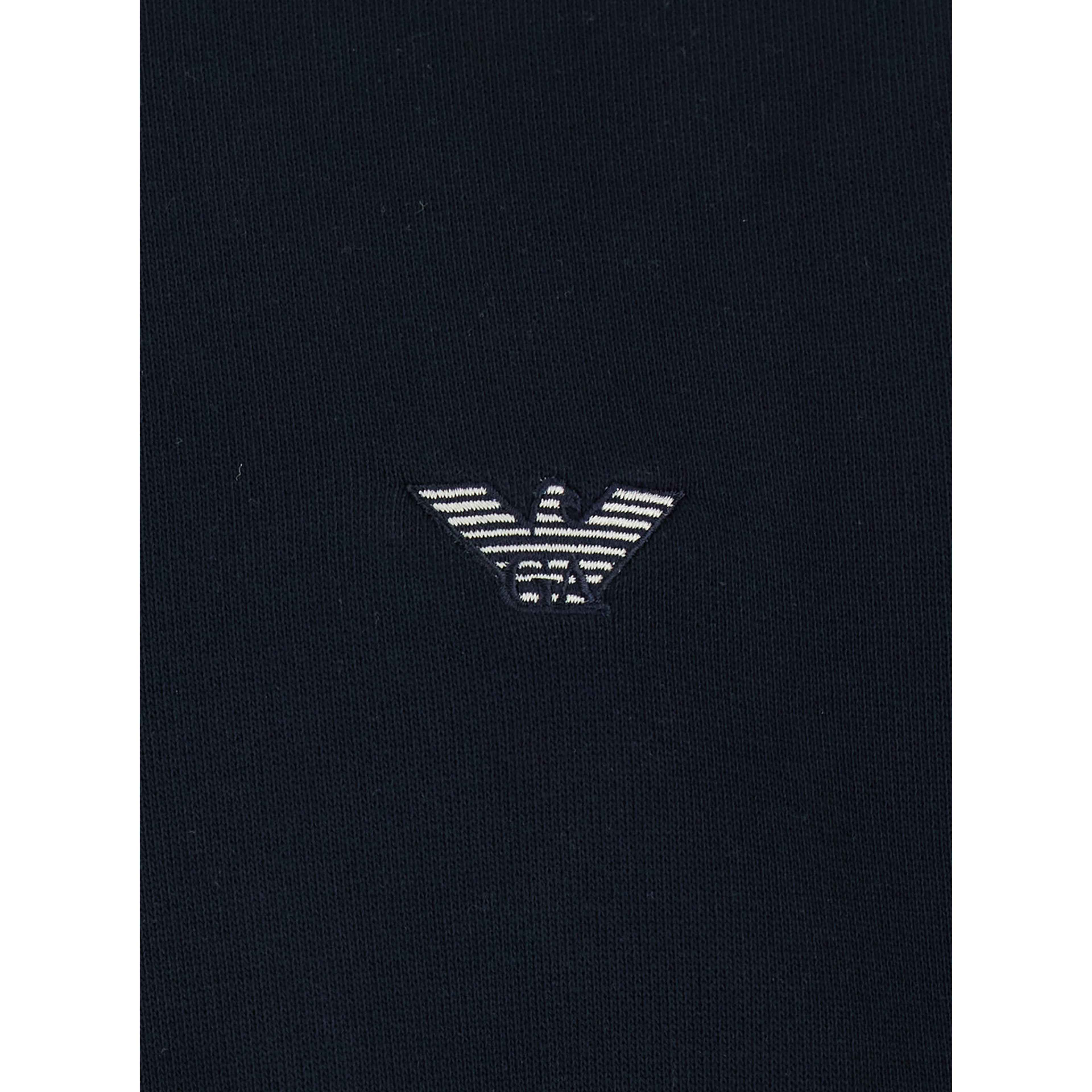 Blue Sweatshirt with Polo Shirt Style Collar and Logo Embroidery on the Front in Cotton Man