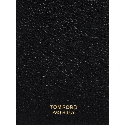 حامل بطاقات أسود اللون، مزين بشعار بارز في الأمام، مصنوع من الجلد المحبب، للرجال