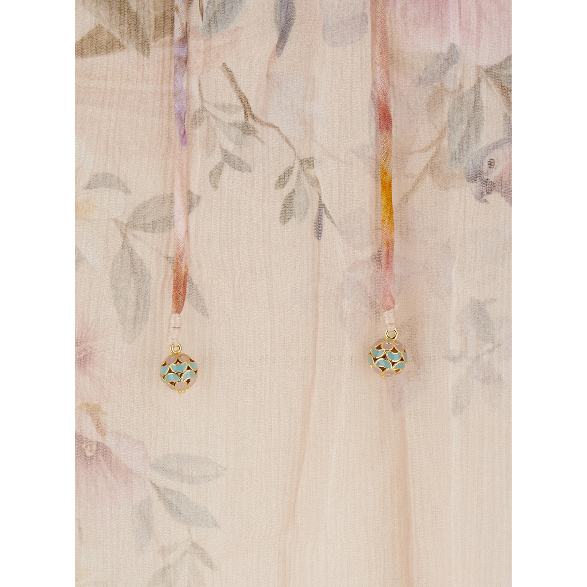 Rebellion Multicolor Blouse with Bow Detail on the Front and All-Over Floral Motif in Viscose Woman