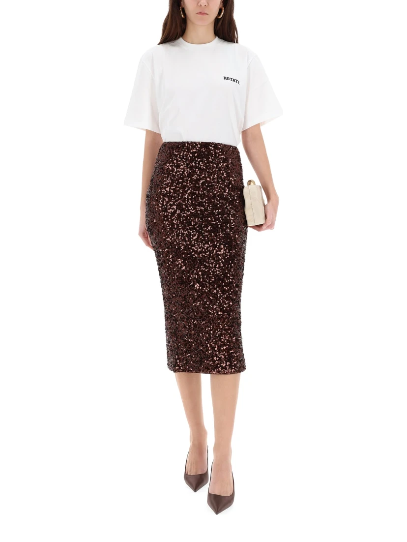 MIDI SKIRT WITH SEQUINS