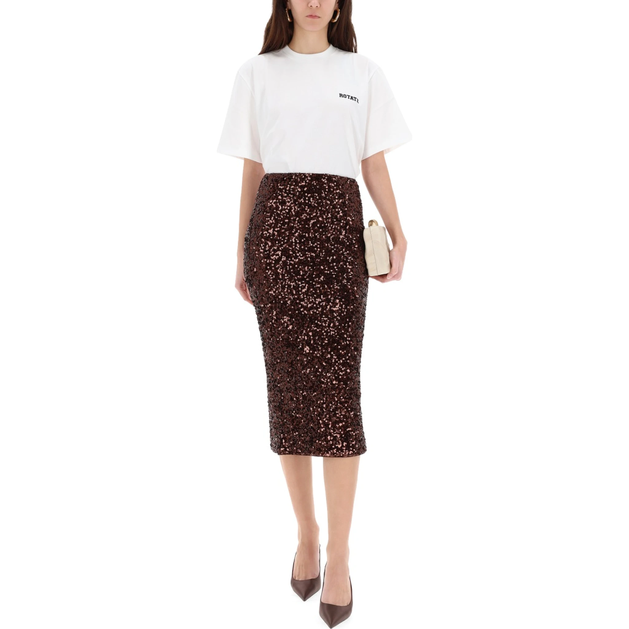 MIDI SKIRT WITH SEQUINS