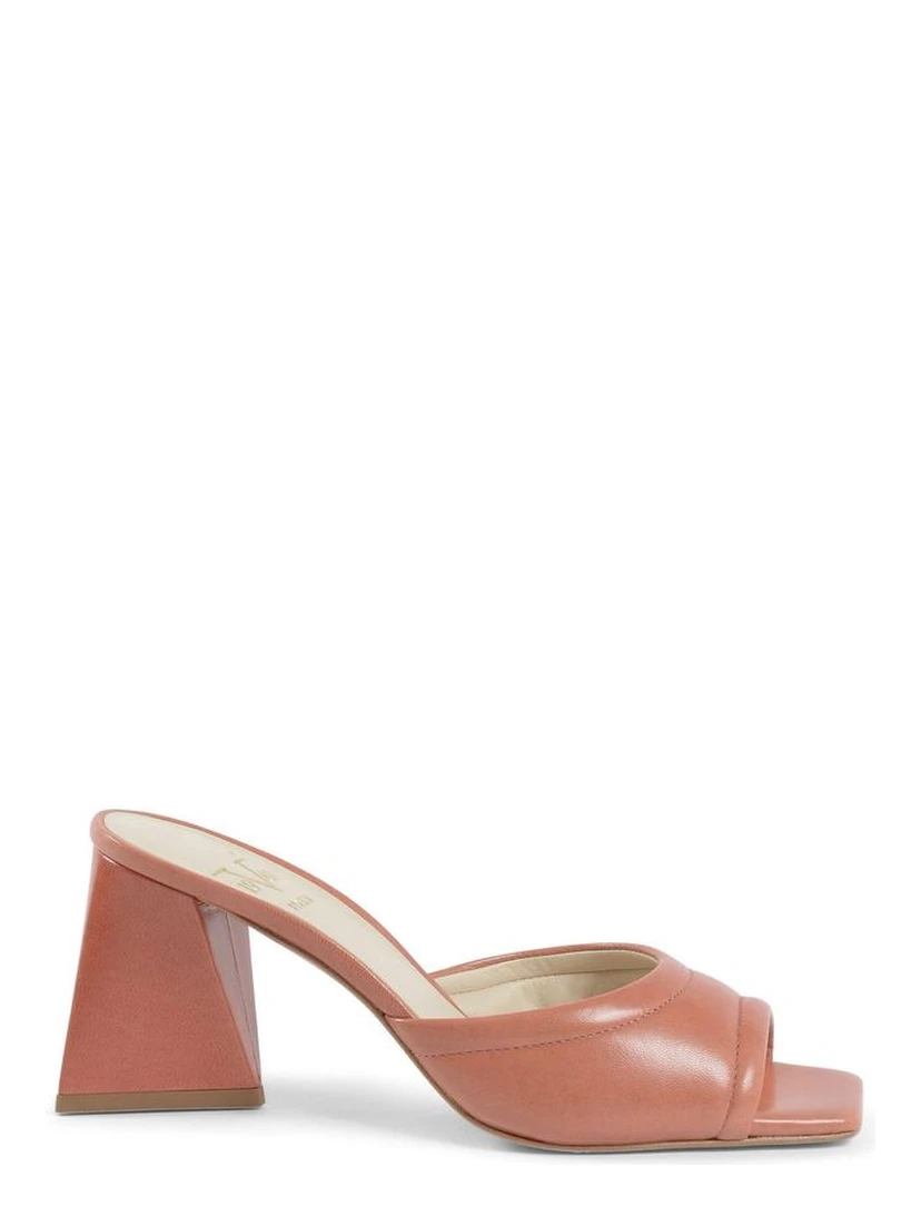 Orange Leather Platform Sandals