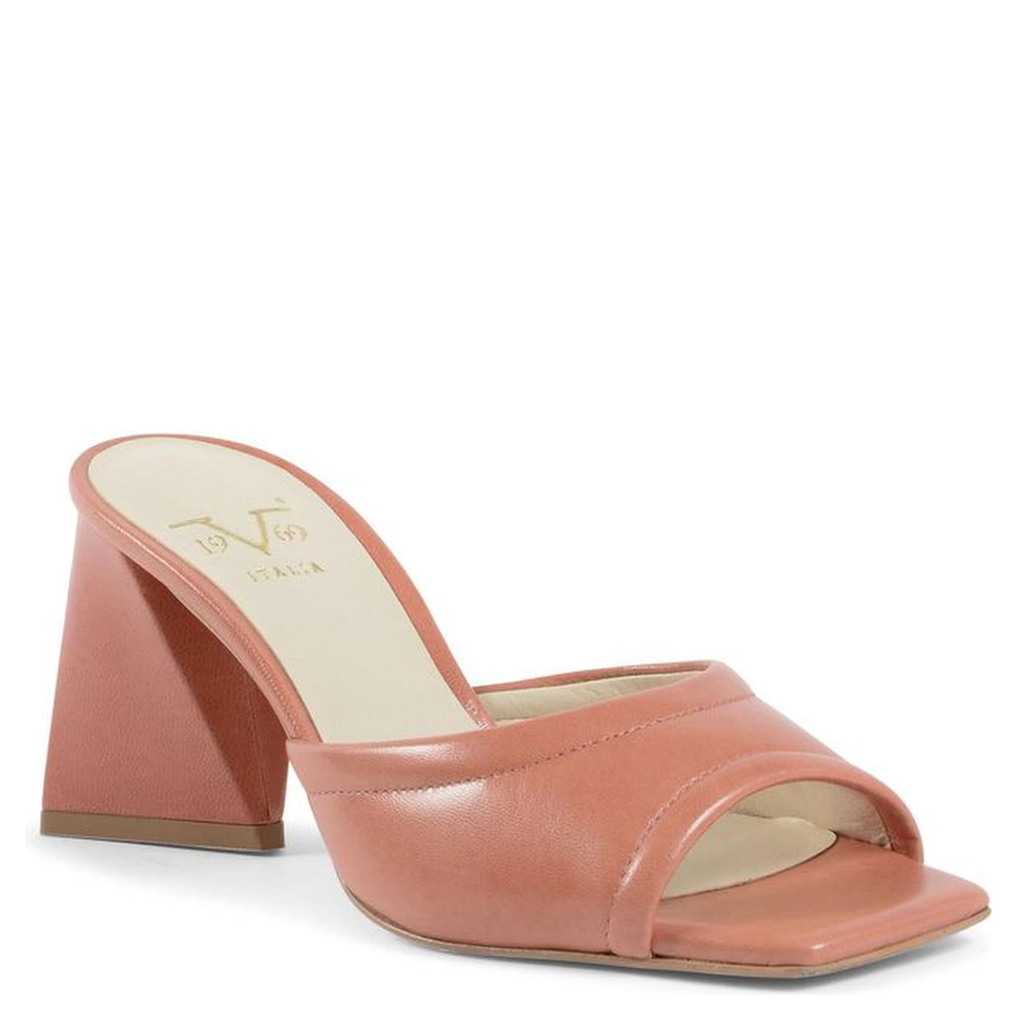 Orange Leather Platform Sandals