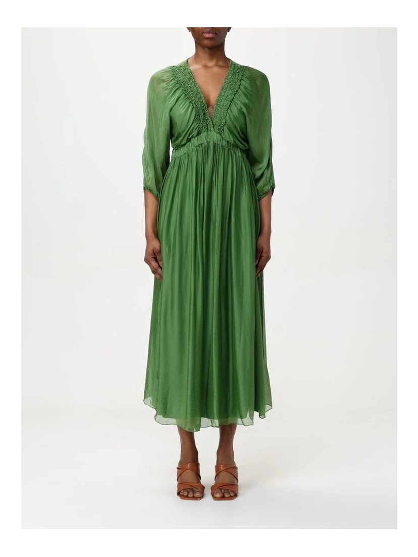 Bicolor Silk Casual Dress